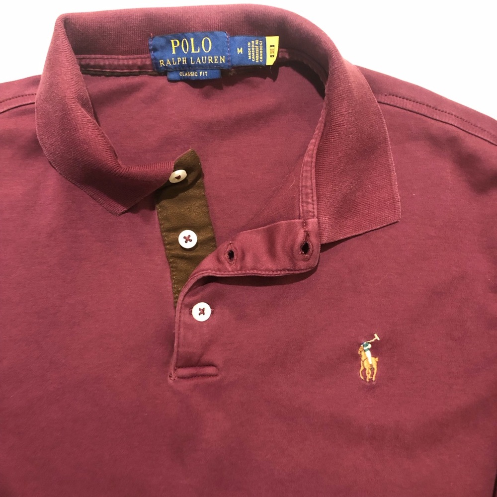 Polo by Ralph Lauren Soft Cotton Burgundy Polo Shirt - Picture 2 of 5